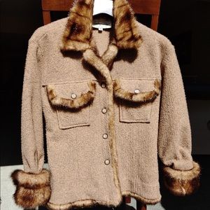 Tasha Polizzi Brown Faux Fur Jacket